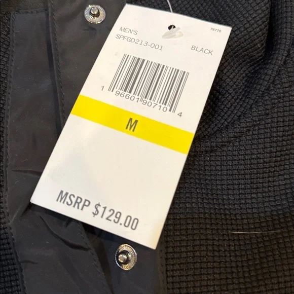 Spyder Men's Half Snap Pullover Black Large $129 Value NWT